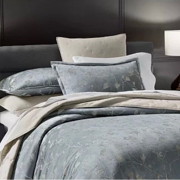 Hotel Collection Sakura Blossom Slate FULL / QUEEN Duvet Cover Slate Blue - Picture 1 of 6